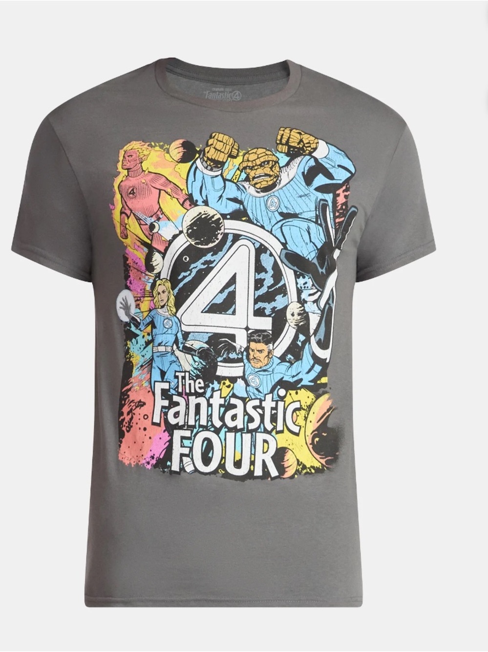 Marvel Fantastic Four Graphic Tee - Gray with Multicolor Print